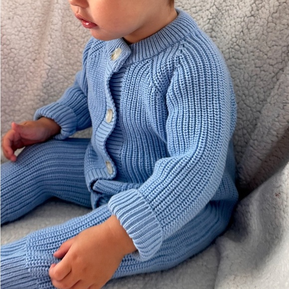 Other - Cotton knit baby romper. Blue. 6-12 months